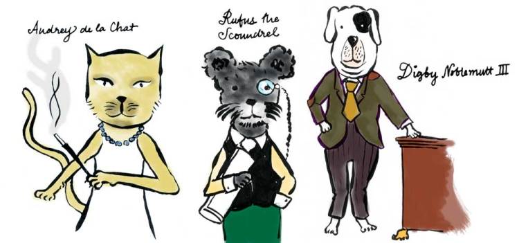 Picture of two dogs and a cat