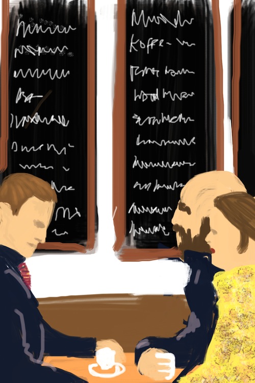 illustration of three people talking